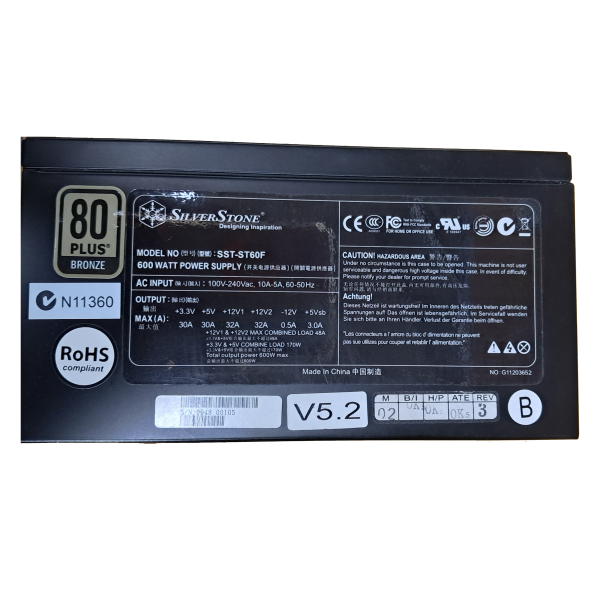 پاور کامپیوتر استوک 600 وات تمام ماژولار سیلوراستون مدل SST-ST60F - Image 2