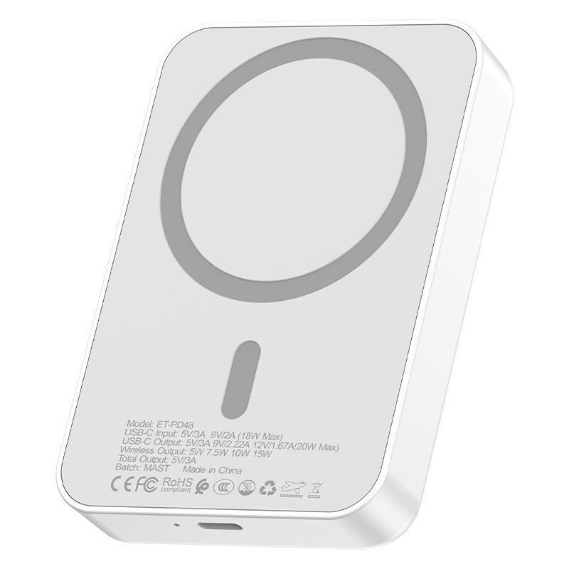1756129005_mqdv51lxf پاور بانک بی سیم فست شارژ ارلدام ET-PD48 PD 20W ظرفیت 10000 میلی آمپر ساعت - Image 1